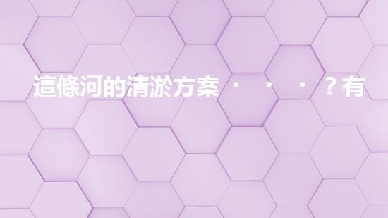 這條河的清淤方案？有點(diǎn)東西！